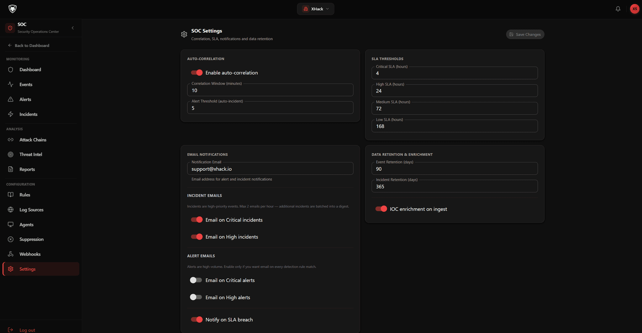 Settings & roles