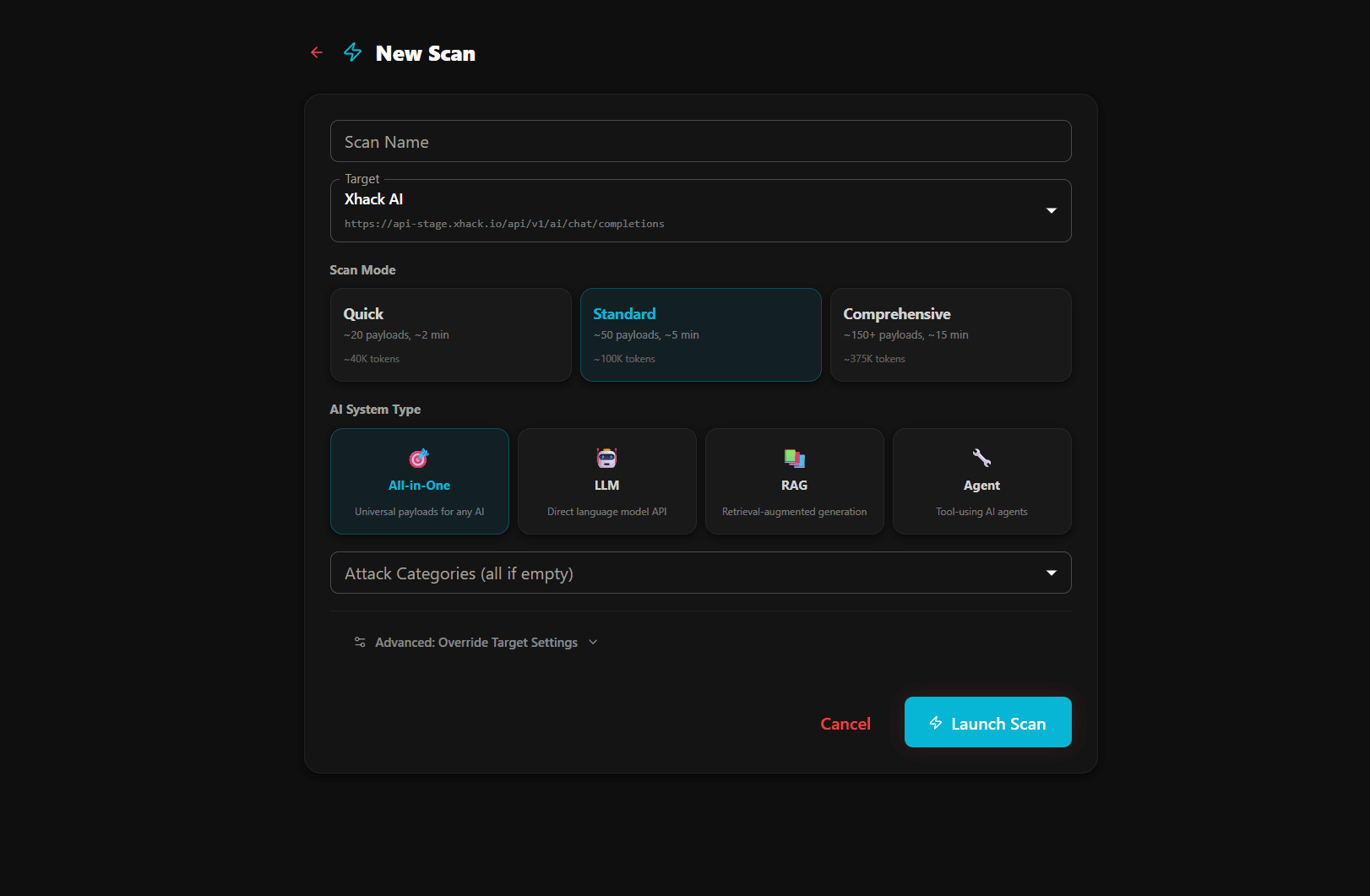 AI Probe scan running