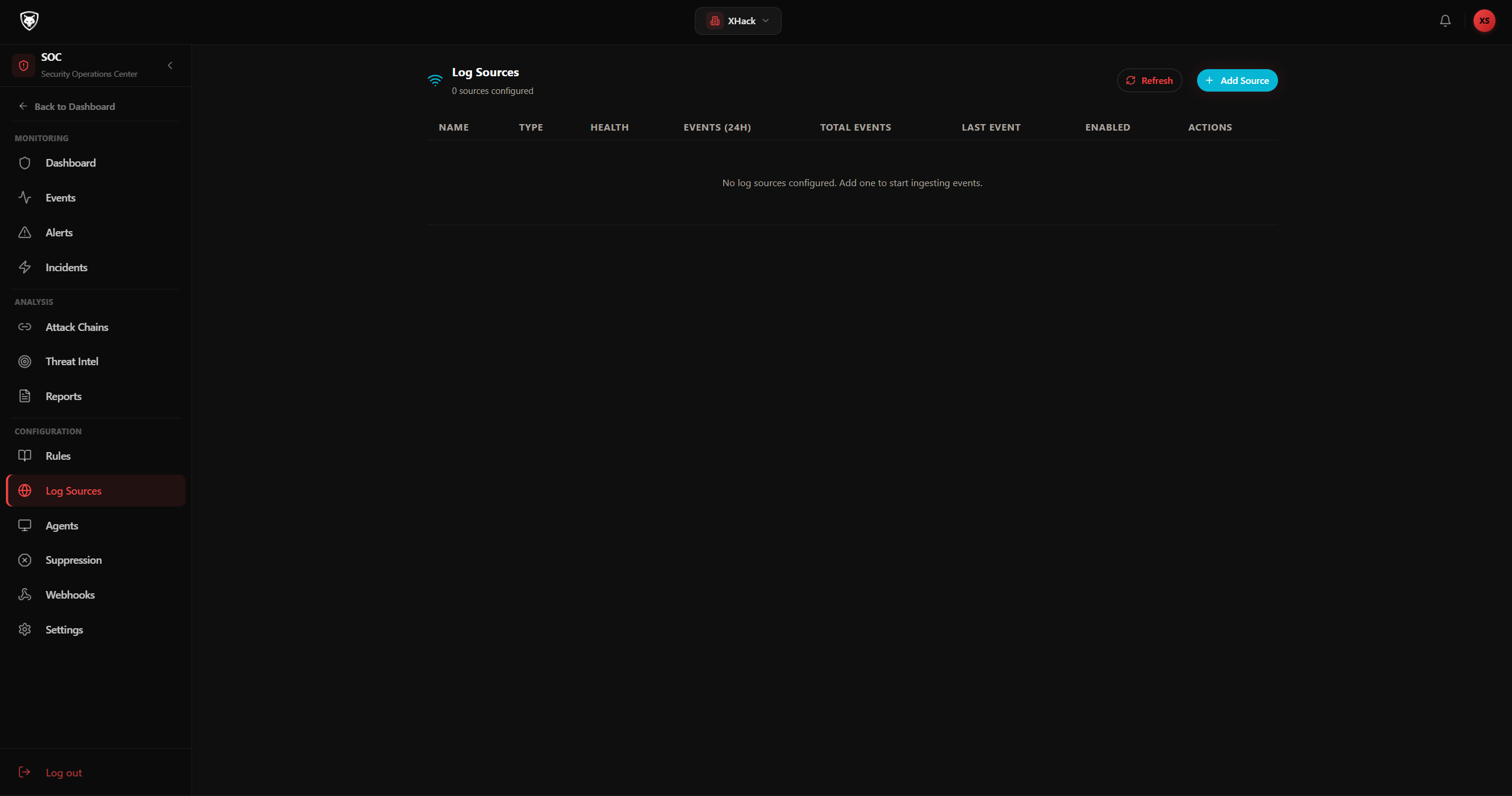 SOC log sources