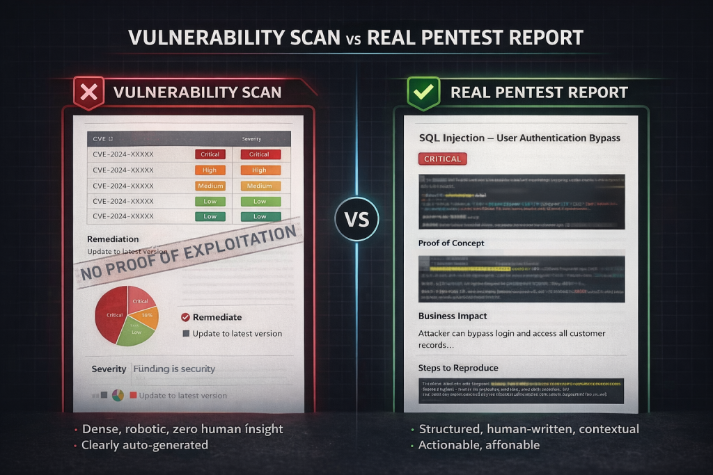 Pentest vs Automatic reports